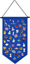 Kunyeah Wall Hanging Brooch Organizer Storage Case Colorful Canvas Pin Board Stand Enamel Pin Badge Hanging Holder Display Banner Earrings Collect...