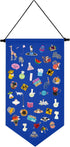 Kunyeah Wall Hanging Brooch Organizer Storage Case Colorful Canvas Pin Board Stand Enamel Pin Badge Hanging Holder Display Banner Earrings Collect...