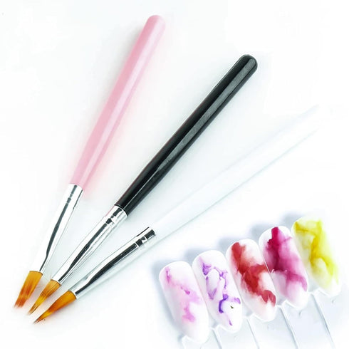 6pcs Ombre Nail Brush Nail Paint Pen for Lace Line Gradient Color Ombre Brush for Gel Nails Wood Nail Art Brushes Nail Design Brushes Acrylic Nail...