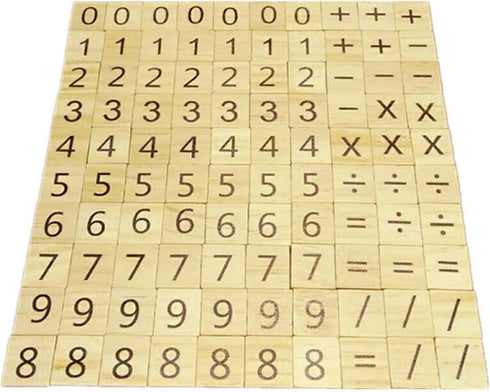 100pcs Wood Tiles Numbers and Symbols Wooden Pieces for Word Game Board of Education Games Crafts,Pendants...