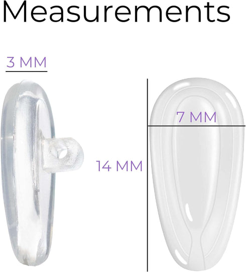 GMS Optical - 11mm Medium Wide Screw-in Round Soft Silicone Nose Pads for Glasses, Sunglasses, Glasses Repair Kit, Keep Glasses from Sliding and I...