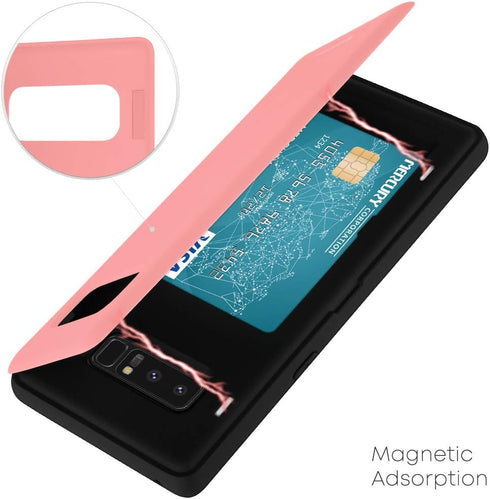 GOOSPERY Galaxy Note 8 Wallet Case with Card Holder, Protective Dual Layer Bumper Phone Case (Pink)...