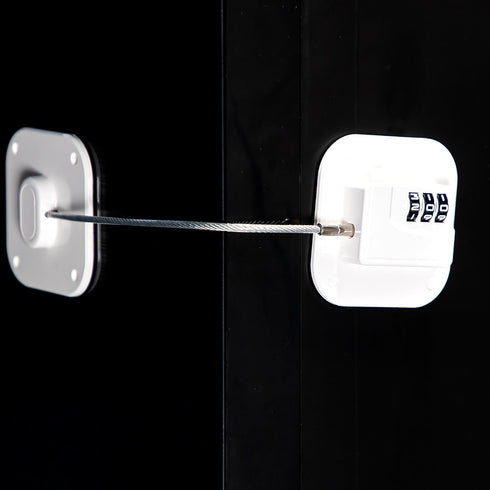 Refrigerator Lock,Combination Lock for Refrigerator Cabinets,Heavy Duty Fridge Lock,Child Safety Cabinet Locks,Easy Install No Keys Needed (White ...