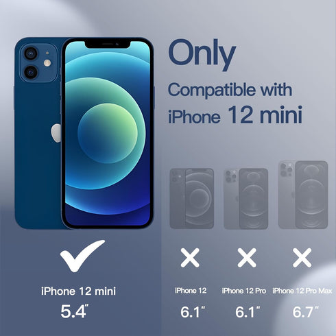 JETech Silicone Case for iPhone 12 Mini 5.4-Inch, Silky-Soft Touch Full-Body Protective Phone Case, Shockproof Cover with Microfiber Lining (Blue ...