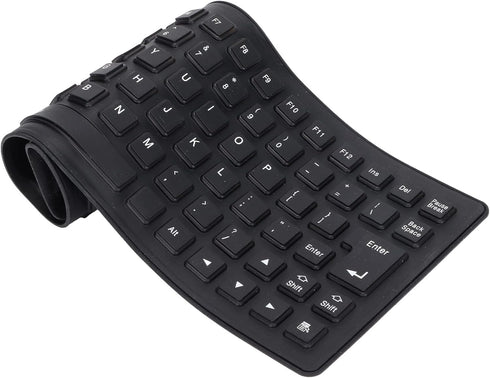 Silicone Folding Keyboard Portable Soft Keyboard Kit, USB Wired Silicone Keyboard for PC 85 Keys Standard Keyboard Light Weight Silent and Soft Fl...