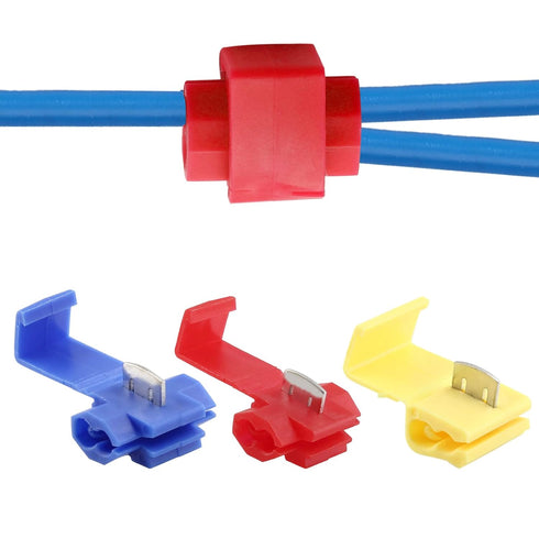 60 Pcs Solderless Quick Splice Snap Wire Connectors, Pressed Insulated Electrical Splice Wire Connectors (12-10 AWG Yellow 20 Pcs, 18-14 AWG Blue ...