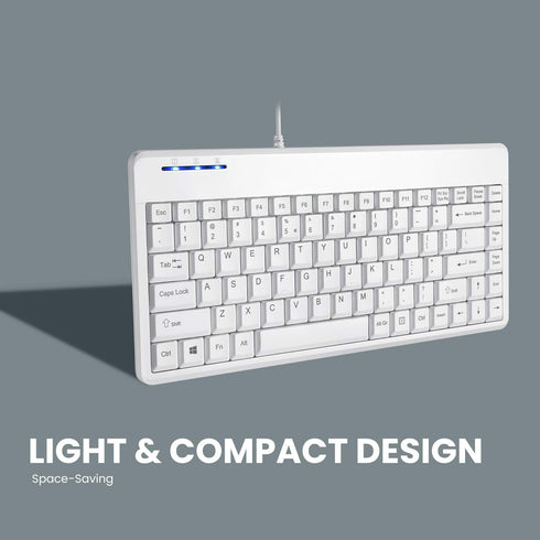 Perixx PERIBOARD-409WU US, Wired USB Mini Keyboard - White - US English...