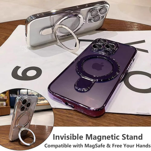 Magnetic Ring Case for iPhone 14 Pro Max Case Kickstand Compatible with MagSafe Built-in Camera Lens Protector Shockproof Phone Case for iPhone 14...
