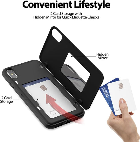 GOOSPERY Magnetic Secure Bumper Compatible with iPhone Xs Max Case, Card Holder Wallet Case, Easy Magnet Auto Closure Protective Dual Layer Protec...