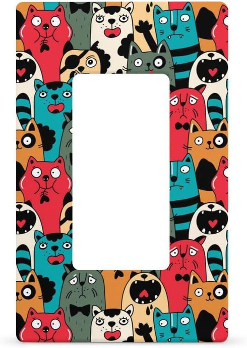 Funny Cat Light Switch Cover Decorative Funny Wall Plate for Room Bedroom Home Deco Standard Size...