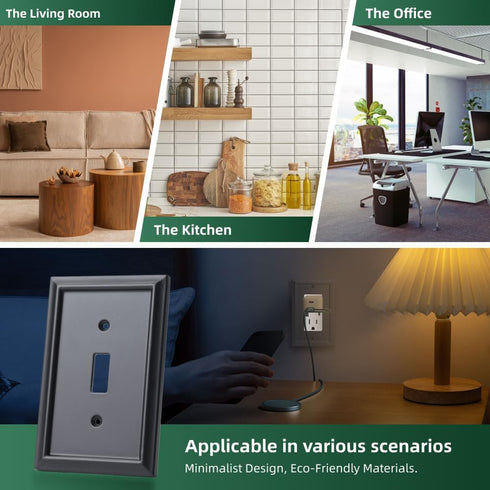 Wall Plates Decorative Outlet Covers Electrical Switch Plates Light Switch Cover - Bamboo Fiber Material Standard Size Wall Plates of various 13 s...