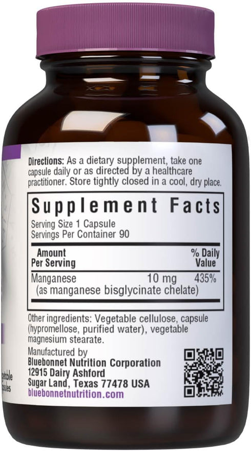 BlueBonnet Nutrition Albion Chelated Manganese, Amino Acid Chelate, Soy, Dairy & Gluten-Free, Non-GMO, Kosher Certified, Vegan, 90 Count...
