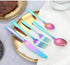 Rainbow Teaspoon Set of 6, 6 inches Mini Stainless Steel Silverware Dessert Spoons Espresso Spoons for Home, Kitchen, Restaurant, Mirror Finish an...
