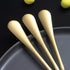 Gold Dinner Spoon of 4, Berglander 7.5" Stainless Steel Titanium Plating Shiny Gold Soup Spoons Silverware, Golden Soup Spoon Table Spoon Set Stur...