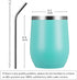 MEWAY Stemless 12 OZ Wine Tumbler Glasses with Lid -Insulated Double Wall Vacuum Stainless Steel Travel Tumbler with Straw,for Woman Under 10 doll...