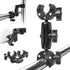Double Mount Clamp Bracket Monitor Magic Socket Arm for Desk Photo Studio Light Stand, Photography Reflector, Flag Holder Mount, Cross Bars, Umbre...