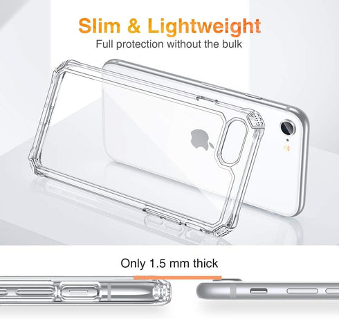 ESR for iPhone SE (2022) Case, iPhone SE (2020) and iPhone 8, Military-Grade Protection, Shock-Absorbing Corners, Yellowing-Resistant Back, Phone ...