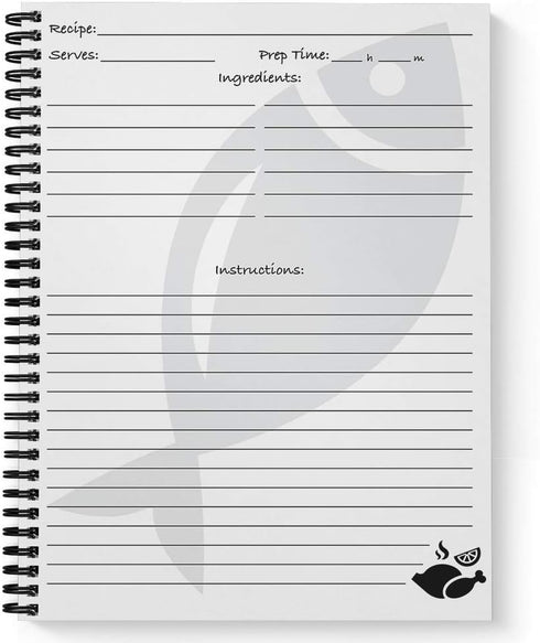 Gotcha Covered Notebooks Softcover Favorite Recipes 8.5" x 11" Spiral Recipe Notebook/Journal, 120 Recipe Pages, Durable Gloss Laminated Cover, Bl...