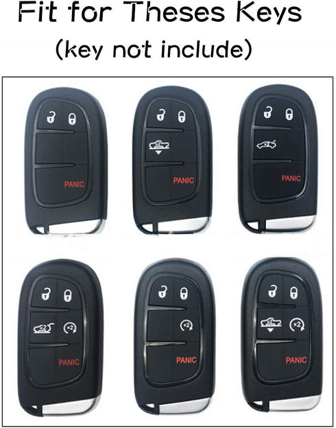 Silicone 5 Buttons Smart Key Fob Remote Cover Case Keyless Entry Protector Bag for Jeep Grand Cherokee Dodge Challenger Charger Dart Durango Journ...