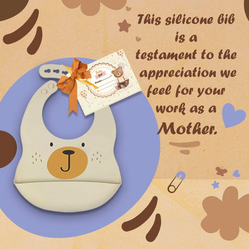 Silicone Bibs - Baby Essencials - Silicone Baby Bib - Toddler Silicone Bib - Baby bib - Bear Bibs for Baby -Baby Eating Essential - Unisex Soft Du...