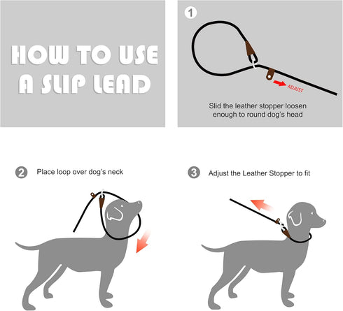 Fida Durable Slip Lead Dog Loop Leash, 6 FT x 1/2" Heavy Duty , Comfortable Strong Rope Leash for Large, Medium Dogs, No Pull Pet Training Leash w...