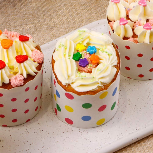 Webake Large Paper Baking Cup, 6oz Disposable Cupcake Muffin Cases, Jumbo Cupcake Liners, Set of 25 (Colorful dot)...