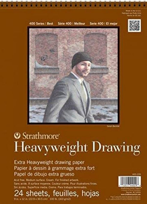 Strathmore 400 Series Heavyweight Drawing Pad, Medium Surface, 14"x17" Wire Bound, 24 Sheets...
