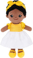 OUOZZZ Soft Black Baby Dolls for Girls - First African American Baby Dolls Multicultural Plush Rag Doll Sleeping Cuddle Buddy Doll Yellow Bow-tie ...