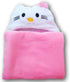 Hooded Toddler Blanket | Plush Soft Animal Baby or Infant Hoodie Blankie 36x27 + Hood (Light Pink)...