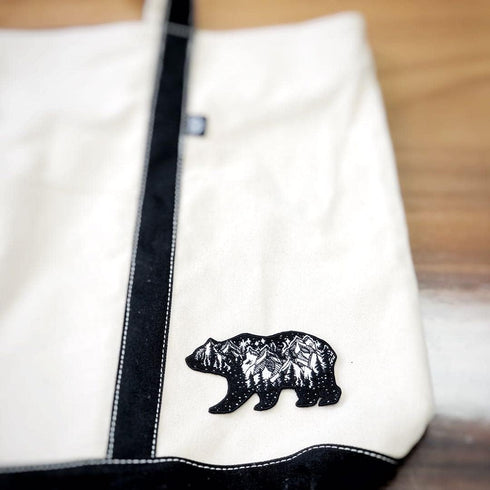 California Bear with Mountains Stars Moon Outdoor Landscape Well Made Quality Sew/ Iron On 100% Embroidered Decorative Applique Patch for Hats Jac...