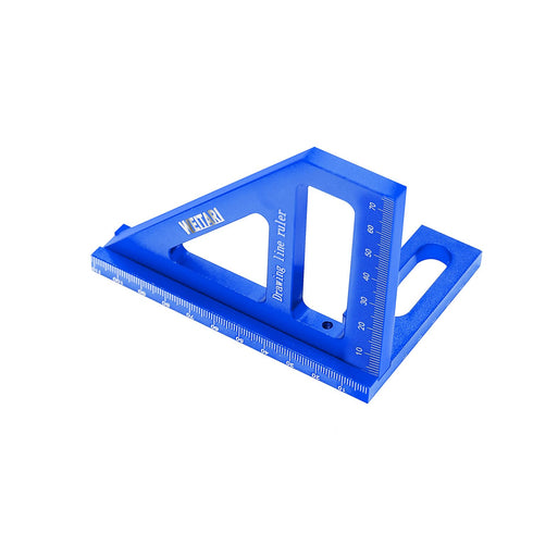 45/90 Degree Triangle Ruler Scriber, Woodworking Square Protractor, Aluminum Alloy Miter Triangle Ruler High Precision Layout Measuring Tool, Mult...