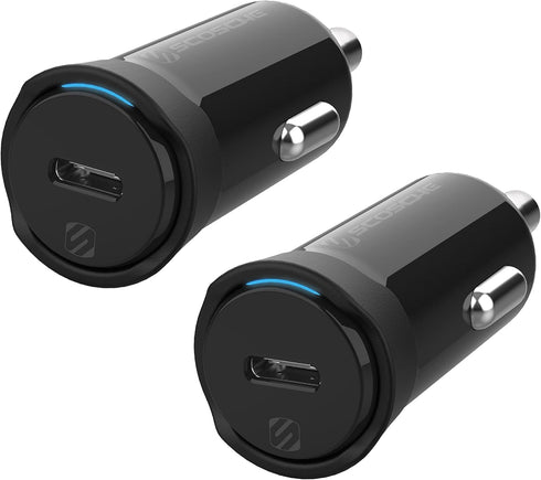 Scosche CPDC20 PowerVolt 20-Watt Certified USB Type-C Fast Car Charger with Power Delivery 3.0 for All USB-C Devices (Pack of 2)...