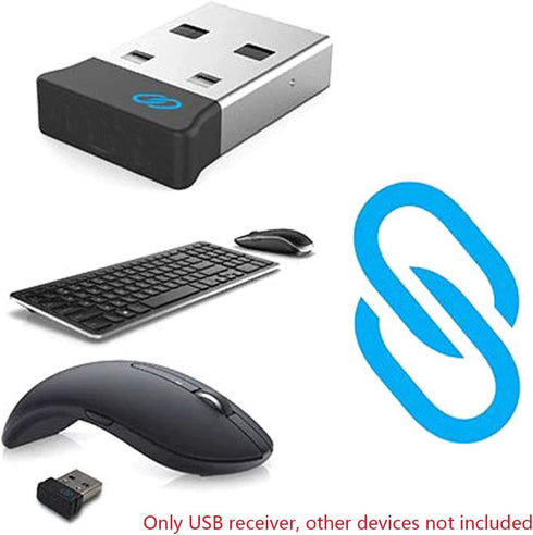 Universal Pairing USB Receiver Rechargeable for Dell WM527 WM514 KM714 KM717 WM326 WK636P Wireless Keyboard and Mouse...