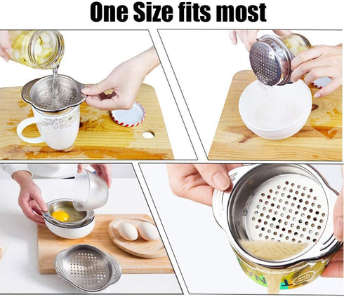 DEVILMAYCARE 2-Pack Stainless Steel Food Can Drainer Strainer, Sieve Tuna Can Oil Press Tuna Can Oil Squeezer Oil Drainer Can Opener, Can strainer...