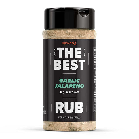 Kosmos Q The Best Garlic Jalapeno Rub - Garlic Jalapeno Pepper Seasoning & BBQ Dry Rub - Use on Chicken, Shrimp, Wings, Salmon & Veggies (15.1 oz)...