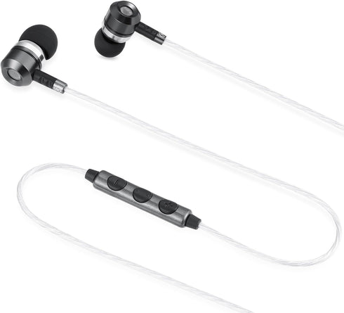 sephia Sp3060VC Earbuds Wired in Ear Headphones with Microphone Noise Isolating Ear Bud Tips Enhanced Bass Case 3.5mm Earphone Jack 3.9 Feet Long ...