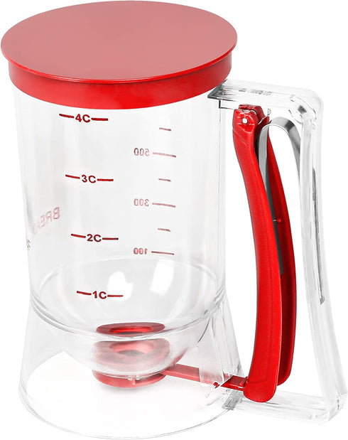 Batter separator Cupcakes Pancakes Cookie Cake Waffles Batter Dispenser cookie separator batter Cream Speratator Cup Measuring Baking Tools (red)...