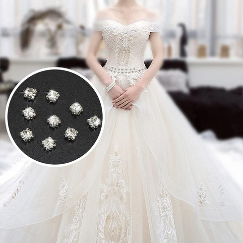 1500 Pcs 4 mm Sew On Cystal White Rhinestones Glass Rhinestone Silver Plated Metal Back Prong Setting Sewing Claw Rhinestone for Costume, Clothes,...