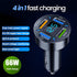 4 Ports USB Car Charger Adapter, Auto Portable PD 3.1/QC 3.0 Fast Charge Cigarette Lighter with Flush Fit Charging Plug, Compatible with iPhone 14...