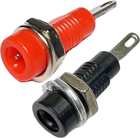 2mm Banana Socket - Red and Black, Solder-Type, Panel Mount for RC Models, Instruments, Audio, 5 Pairs...