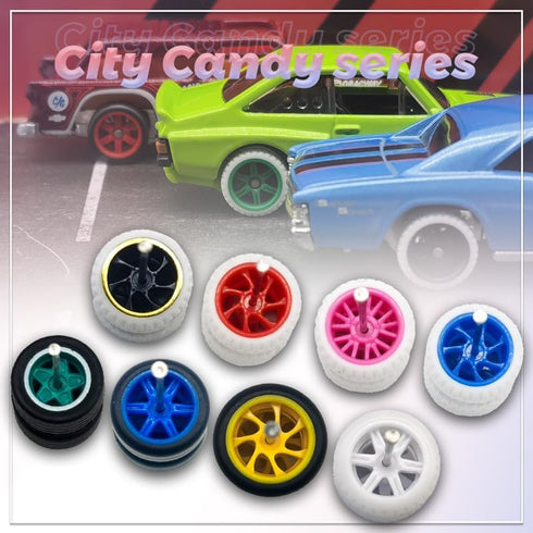 Hot 1/64 Wheels for Diecast Model Car Vehicles (10 Sets in 1 Box), Suitable for Car Culture Collectors, Modified Sets, Replace The Mainline, Real ...
