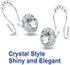 Shower Curtain Hooks Rings for Bathroom, 12PCS Double Hooks Glide Anti Rust Crystal Rhinestones Shower Curtain Rings Hangers for Shower Curtains, ...