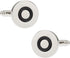 Silver & Black Bulls Eye Cufflinks with Presentation Box...