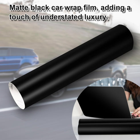 TECKWRAP 11.5"x60" Matte Black Vinyl Wrap Film, DIY Friendly, Durable, with Air Release Technology, Adding Style and Protection to Your Vehicle...