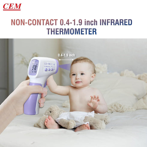 CEM DT-8806 Digital Thermometer for Adults and Kids, No Touch Forehead Thermometer for Baby, 2 in 1 Body Surface Mode Infrared Thermometer with Fe...