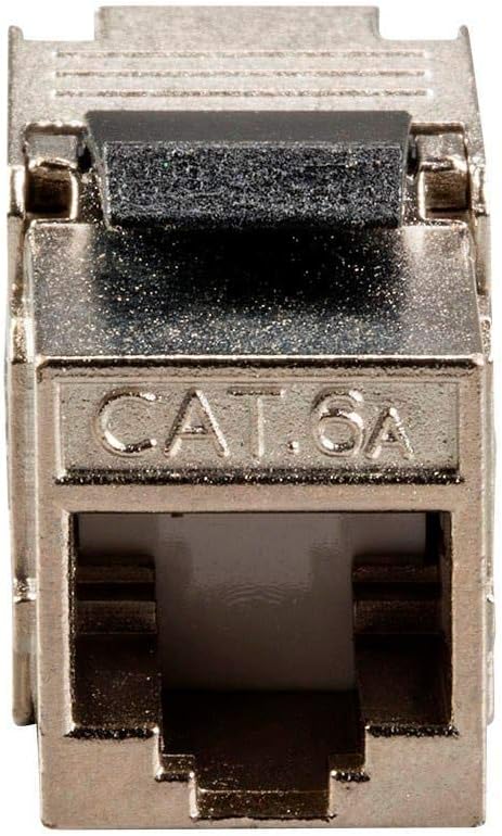 Monoprice Cat6A RJ-45 Keystone - Slim Type, 180-Degree, Shielded, Die Cast, Black - Entegrade Series...