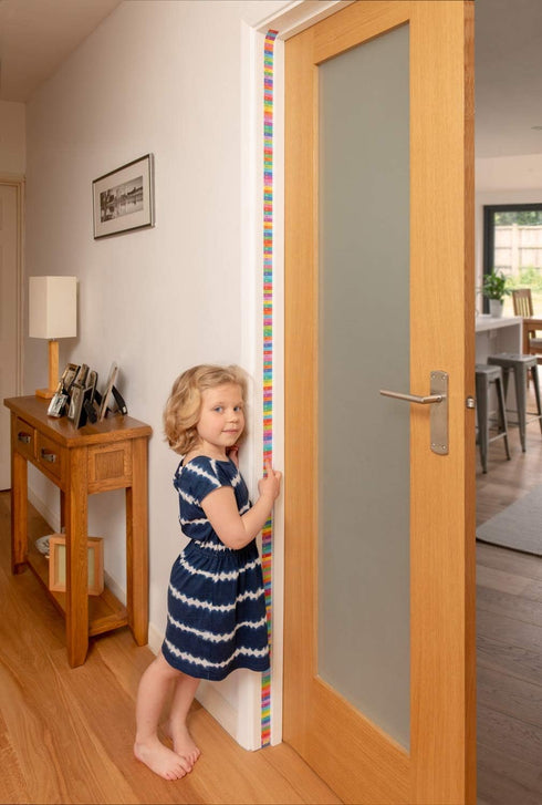 Measure Me! Baby Roll-up Door Frame Growth Height Chart for Children Kids Room - Rainbow Rows...