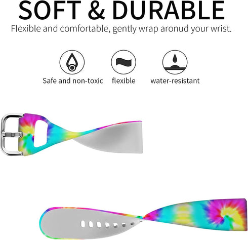 Compatile with Gizmo Watch 3 2 1/Gabb 3 2 1/ T-Mobile Sync up,Cute Tie Dye Pattern Kids Bands for Boys Girls,Including Large & Small Size...