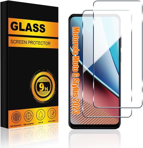 2 PACK Motorola Moto G Stylus 5G 2023 Screen Protector Glass, Premium 9H Hardness Anti-Scratch Bubble Free Tempered Glass Screen Protector for Mot...