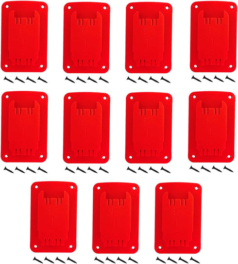 10Packs Tool Holders for Dewalt 20V Drill Mount Fit for Milwaukee M18 Tools (Red)...